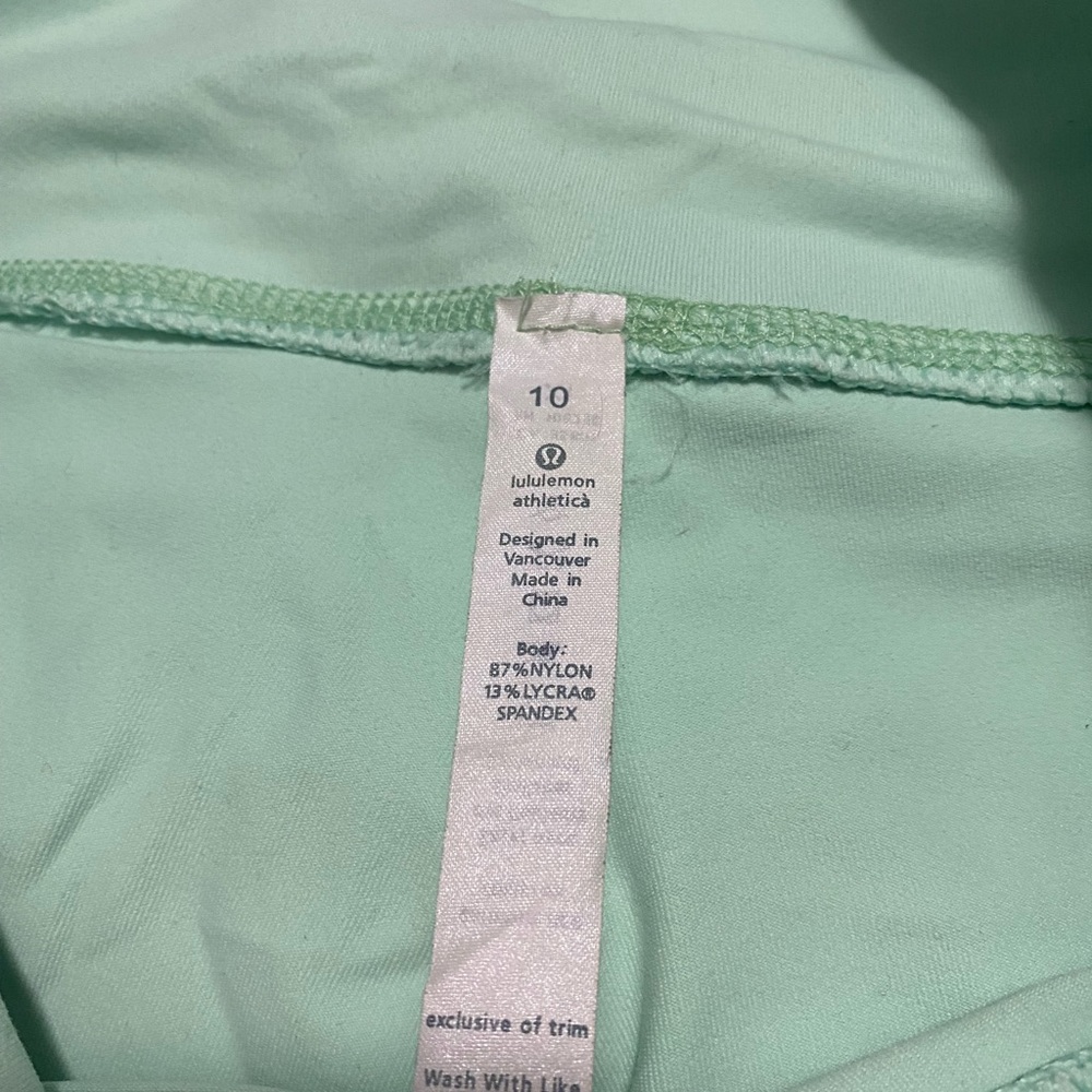 Green lululemon biker shorts, size 10 - Picture 3 of 4